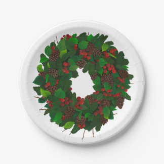 Plato De Papel corona de navidades