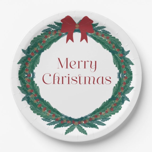 Plato De Papel corona de navidades (Anverso)