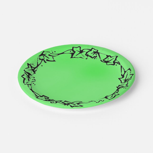 Plato De Papel Corona Verde de Lima Solido (Angular)