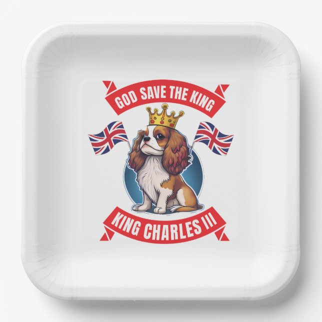 Plato De Papel Coronation Cavalier King Charles (Anverso)