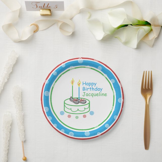 Plato De Papel Corredor con tema © Birthday Party Personalizado P (Boda)