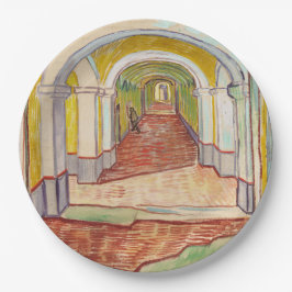 Plato De Papel Corredor en el asilo (por Vincent van Gogh)