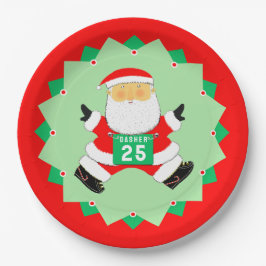 Plato De Papel Corredor Navideño Corriendo
