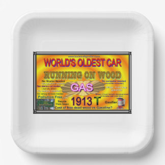 Plato De Papel Corriendo con banderas de madera