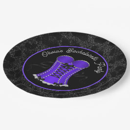 Plato De Papel Corsé Morado Coqueto