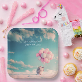 Plato De Papel Corta erogata con globos de cumpleaños, personaliz