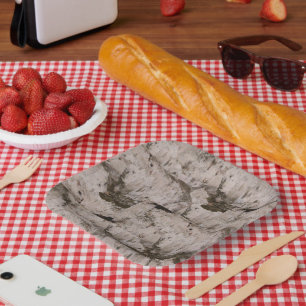 Plato De Papel Corteza de abedul blanco