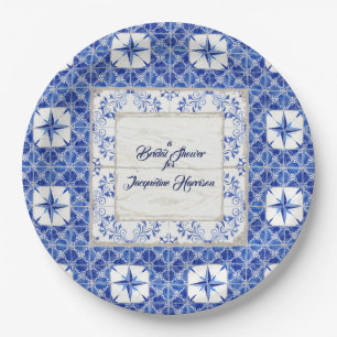 Plato De Papel Cortijo rústico nupcial del país europeo de la