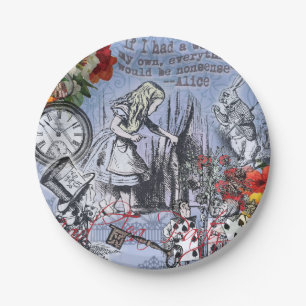 Plato De Papel Cortina de tonterías de Alicia tierra de maravilla