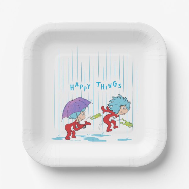 Plato De Papel Cosa Una Cosa Dos Cosas Felices (Anverso)