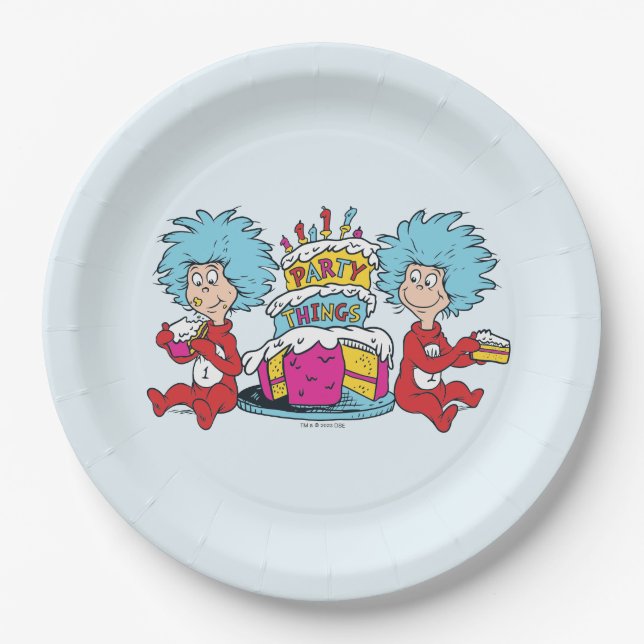 Plato De Papel Cosa Uno Cosa Dos Cosas de Fiesta (Anverso)