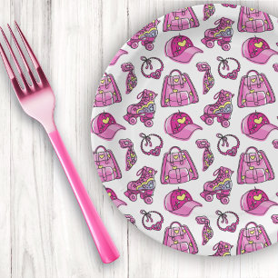 Plato De Papel Cosas de Chica de Guay rosado