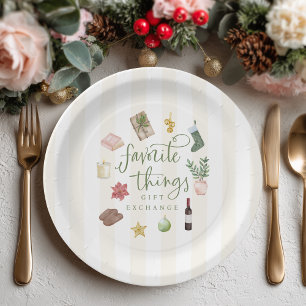 Plato De Papel Cosas favoritas dan Fiesta a Navidades de intercam