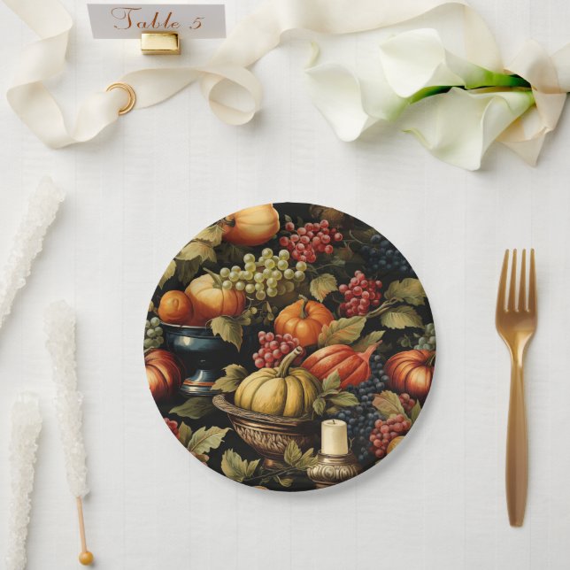 Plato De Papel Cosecha de otoño (Boda)