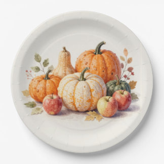 Plato De Papel Cosecha de Otoño Suave