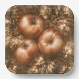 Plato De Papel Cosechar Manzanas