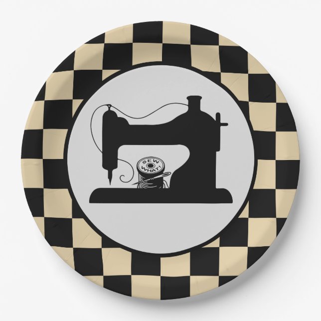 Plato De Papel coser lindo se comprueba fiesta (Anverso)