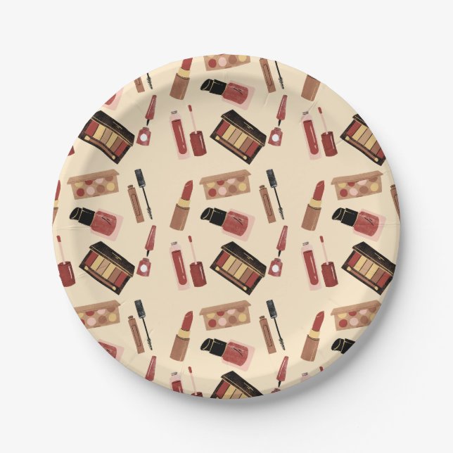 Plato De Papel Cosmetología de patrones cosméticos de maquillaje (Anverso)