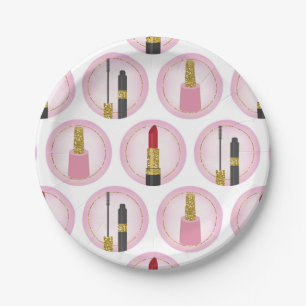 Plato De Papel Cosmetología rosada del modelo de los cosméticos