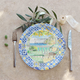 Plato De Papel Costa de Amalfi | Baldosas de Limón Mediterráneo