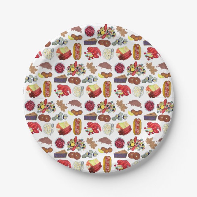 Plato De Papel Costero New England Foods Northeast America Estado (Anverso)