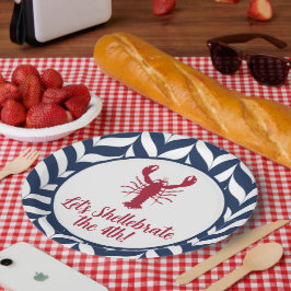 Plato De Papel Costero Patriótico 4 de Julio Shellebrate