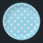 Plato De Papel Costillas blancas en azul bebé<br><div class="desc">Costillas blancas en azul bebé</div>