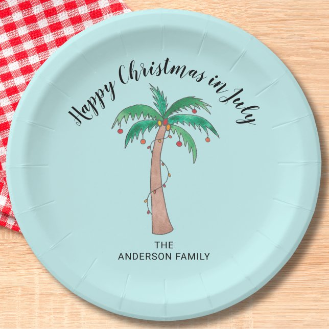 Plato De Papel Costumbre Feliz Navidad En Julio (Subido por el creador)