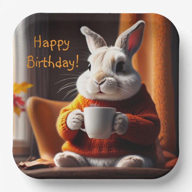 Plato De Papel Cosy Bunny (Anverso)