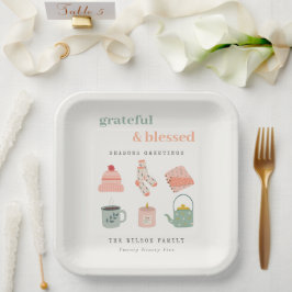 Plato De Papel Cosy Scandi Winter Essential Seasons Greetings