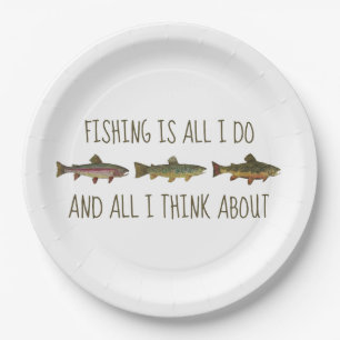 Plato De Papel Cota de Pesca de Trucha Arcoíris Marrón Brook