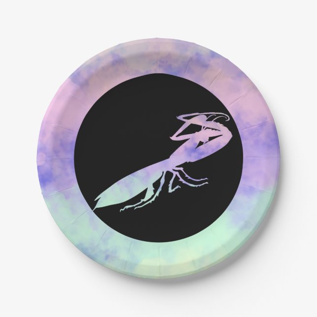 Plato De Papel Cotten Candy Clouds Praying Mantis (Anverso)