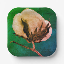 Plato De Papel Cotton Boll