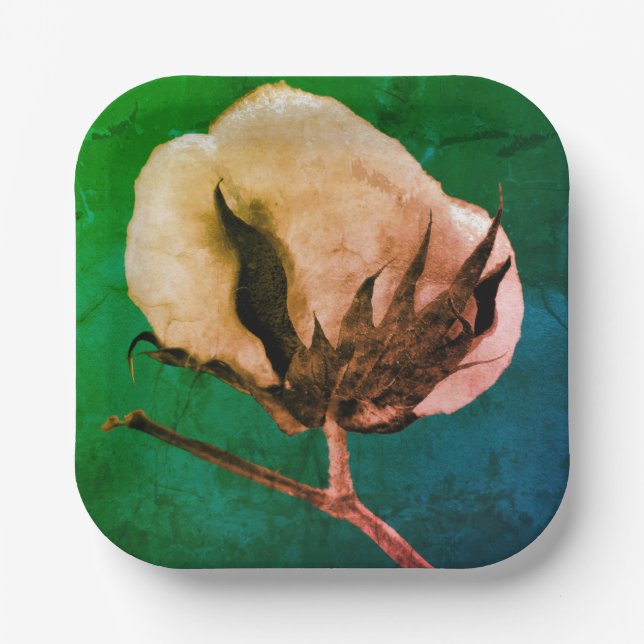 Plato De Papel Cotton Boll (Anverso)