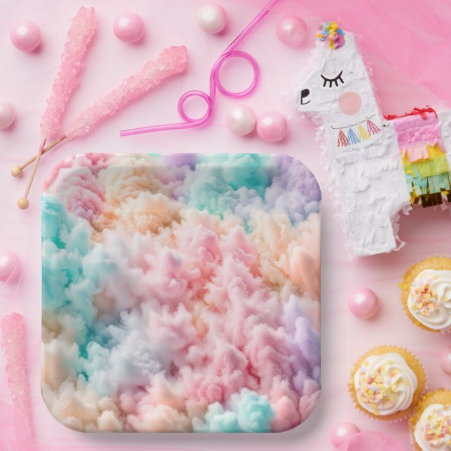 Plato De Papel Cotton Candy Fluff (Fiesta)