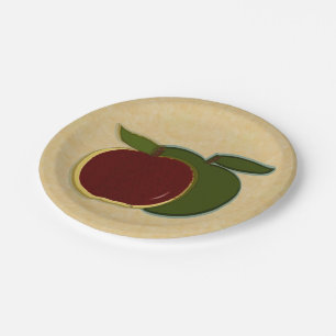 Plato De Papel Country Apple Red Green