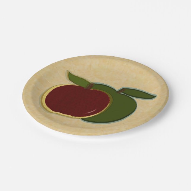 Plato De Papel Country Apple Red Green (Angular)