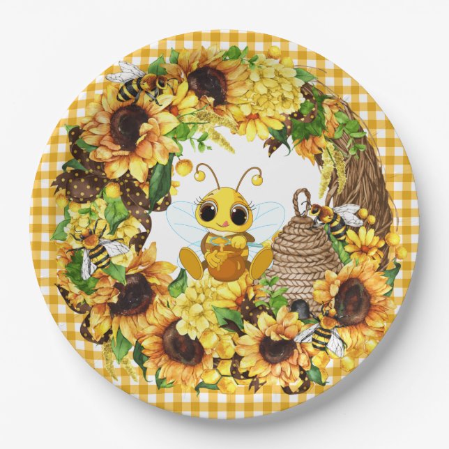 Plato De Papel Country Bee (Anverso)
