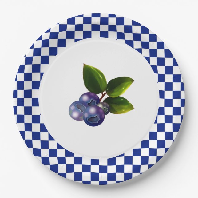 Plato De Papel Country Blueberries  (Anverso)