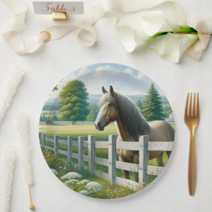 Plato De Papel Country Pony Horse Birday Party
