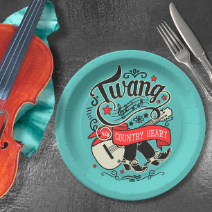 Plato De Papel Country Twang Red/Black ID464