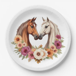 Plato De Papel Country Western Horses