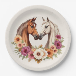 Plato De Papel Country Western Horses