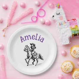 Plato De Papel Cow Girl