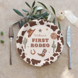 Plato De Papel Cowboy First Rodeo Wild West Birthday party
