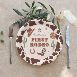 Plato De Papel Cowboy First Rodeo Wild West Birthday party