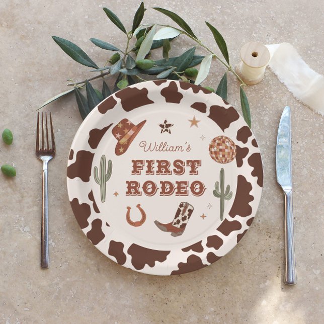 Plato De Papel Cowboy First Rodeo Wild West Birthday party (Subido por el creador)