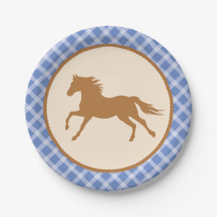 Plato De Papel Cowboy Horse Pony Cute Primer Fiesta