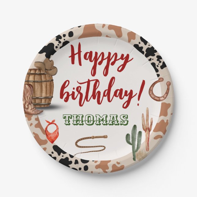 Plato De Papel Cowboy occidental (Anverso)