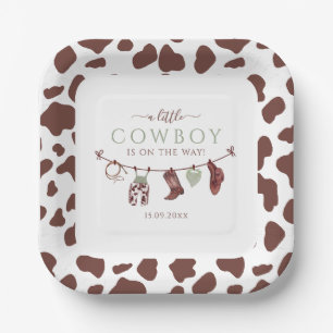 Plato De Papel Cowboy Wild West Rodeo sage green Baby Shower
